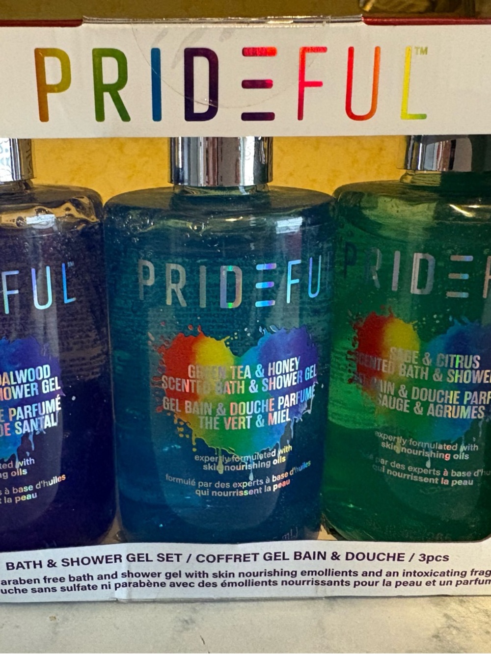 PRIDEFUL Bath & Shower Gel Trio - Blue, Green, Purple